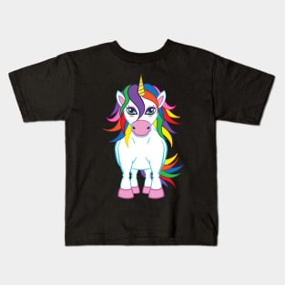 unicorn Facing Kids T-Shirt